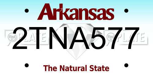 2TNA577 Arkansas License Plate