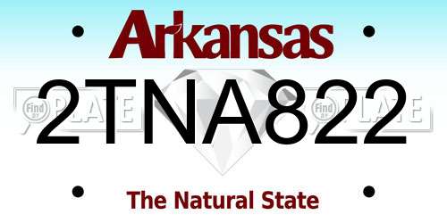 2TNA822 Arkansas License Plate