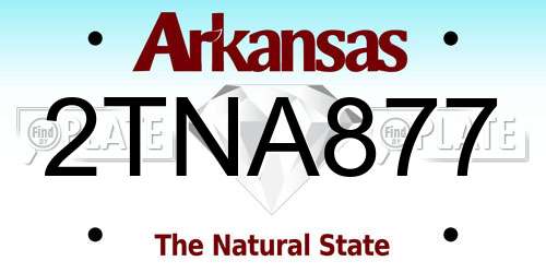 2TNA877 Arkansas License Plate