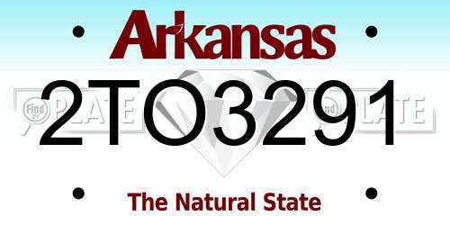 2TO3291 Arkansas License Plate