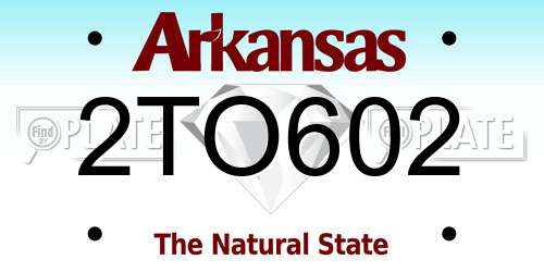 2TO602 Arkansas License Plate