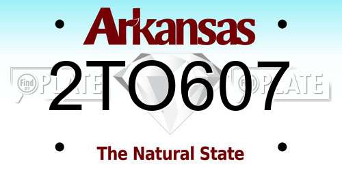 2TO607 Arkansas License Plate