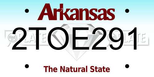 2TOE291 Arkansas License Plate