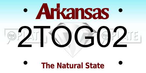 2TOG02 Arkansas License Plate
