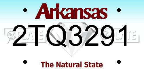 2TQ3291 Arkansas License Plate