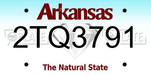 2TQ3791 Arkansas License Plate
