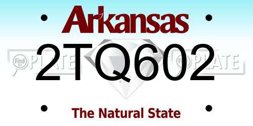 2TQ602 Arkansas License Plate