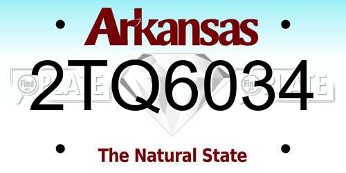 2TQ6034 Arkansas License Plate