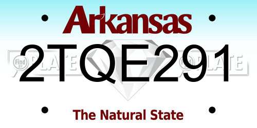 2TQE291 Arkansas License Plate