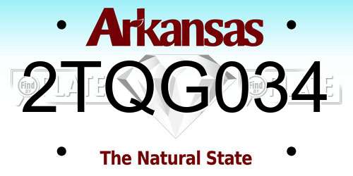 2TQG034 Arkansas License Plate