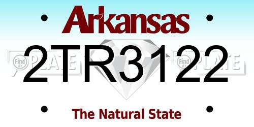 2TR3122 Arkansas License Plate