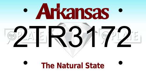 2TR3172 Arkansas License Plate