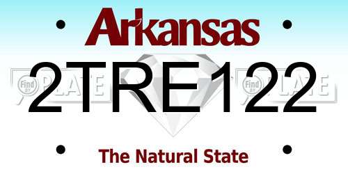 2TRE122 Arkansas License Plate