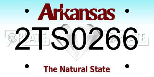 2TS0266 Arkansas License Plate