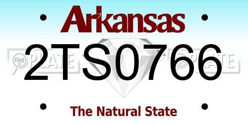 2TS0766 Arkansas License Plate