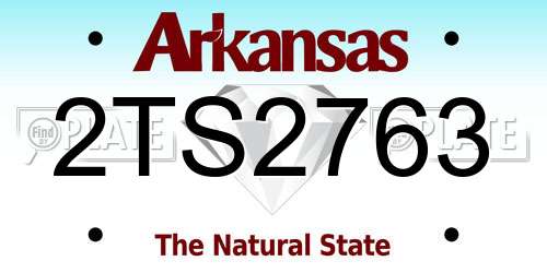 2TS2763 Arkansas License Plate