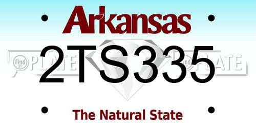2TS335 Arkansas License Plate