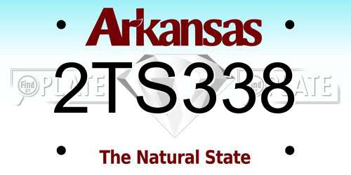 2TS338 Arkansas License Plate