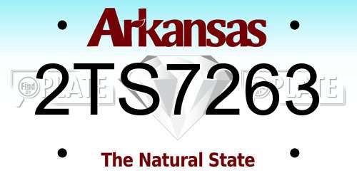 2TS7263 Arkansas License Plate
