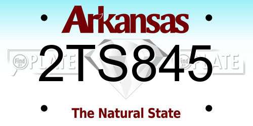 2TS845 Arkansas License Plate