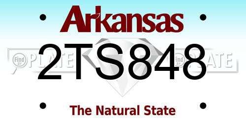 2TS848 Arkansas License Plate