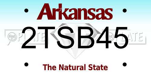 2TSB45 Arkansas License Plate