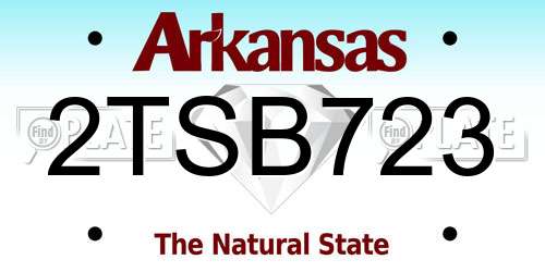 2TSB723 Arkansas License Plate