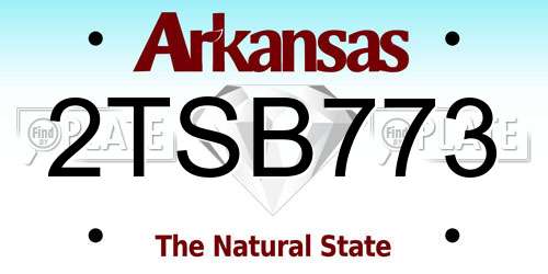 2TSB773 Arkansas License Plate