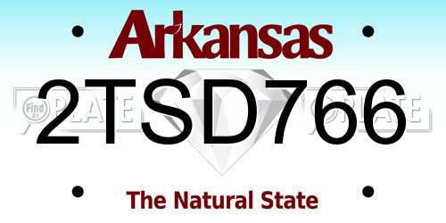 2TSD766 Arkansas License Plate