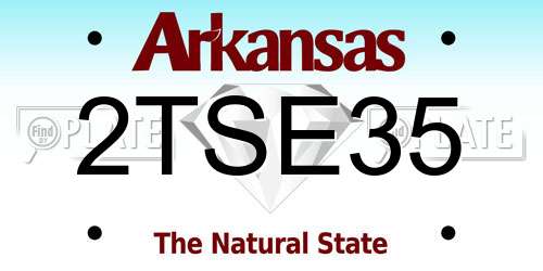 2TSE35 Arkansas License Plate
