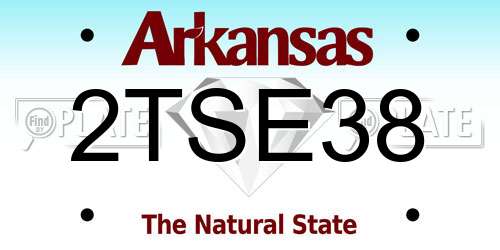 2TSE38 Arkansas License Plate