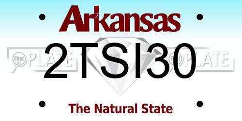 2TSI30 Arkansas License Plate