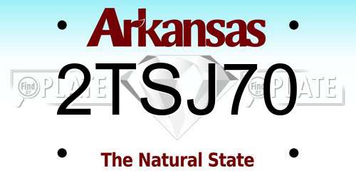 2TSJ70 Arkansas License Plate