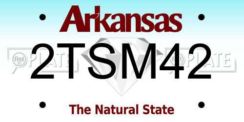 2TSM42 Arkansas License Plate