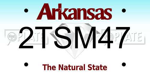 2TSM47 Arkansas License Plate