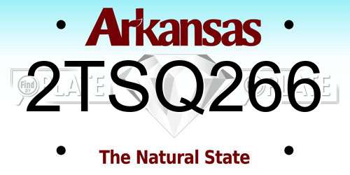 2TSQ266 Arkansas License Plate