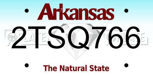 2TSQ766 Arkansas License Plate
