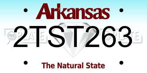 2TST263 Arkansas License Plate