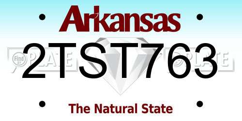 2TST763 Arkansas License Plate