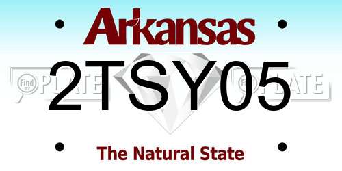 2TSY05 Arkansas License Plate