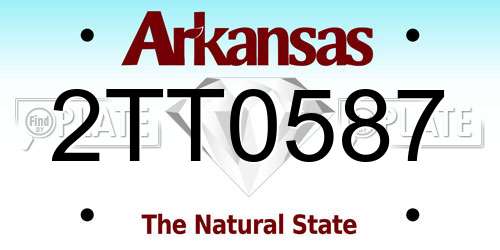 2TT0587 Arkansas License Plate