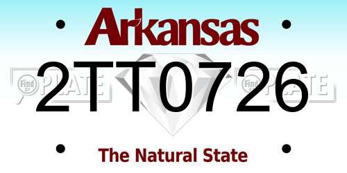 2TT0726 Arkansas License Plate
