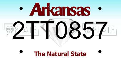 2TT0857 Arkansas License Plate