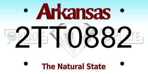 2TT0882 Arkansas License Plate