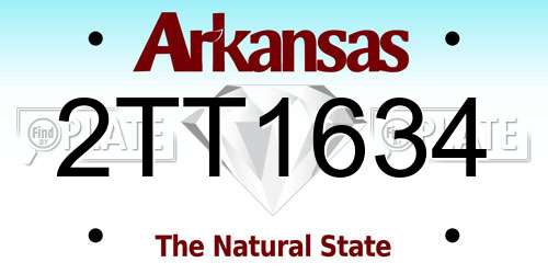 2TT1634 Arkansas License Plate