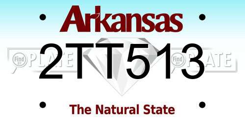 2TT513 Arkansas License Plate