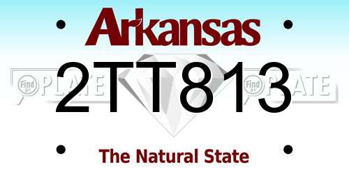 2TT813 Arkansas License Plate