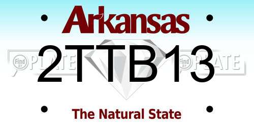 2TTB13 Arkansas License Plate