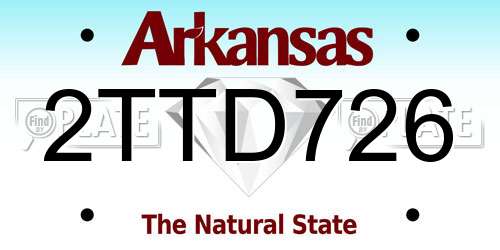 2TTD726 Arkansas License Plate