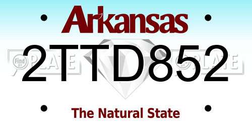 2TTD852 Arkansas License Plate